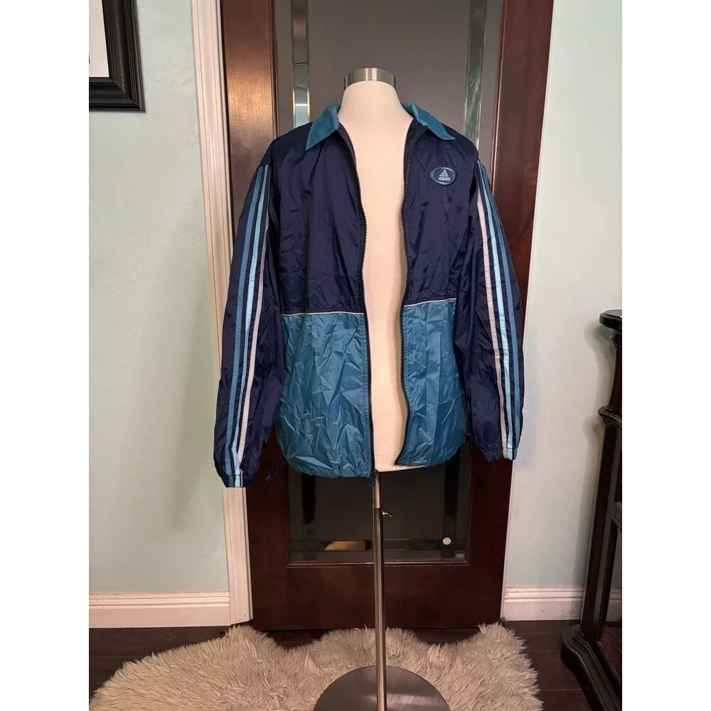 Adidas Navy Blue Windbreaker Size Medium, New Without Tags #80